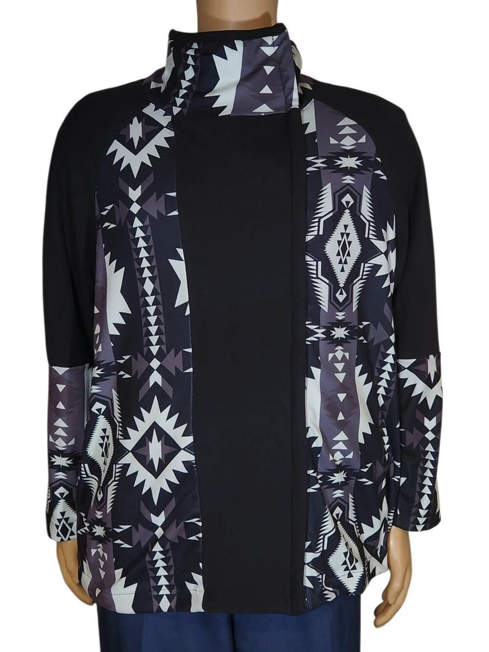 Crazy Train Trailblazer Black White Aztec Jacket Size XL